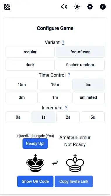 Image of livechess.xyz (config menu)